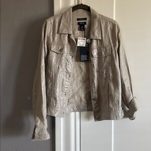 Jones New York Beige Metallic Jacket